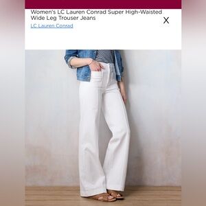 Lauren Conrad super high waisted wide leg trouser - size 2 - white